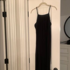 Black pleated maxi dress